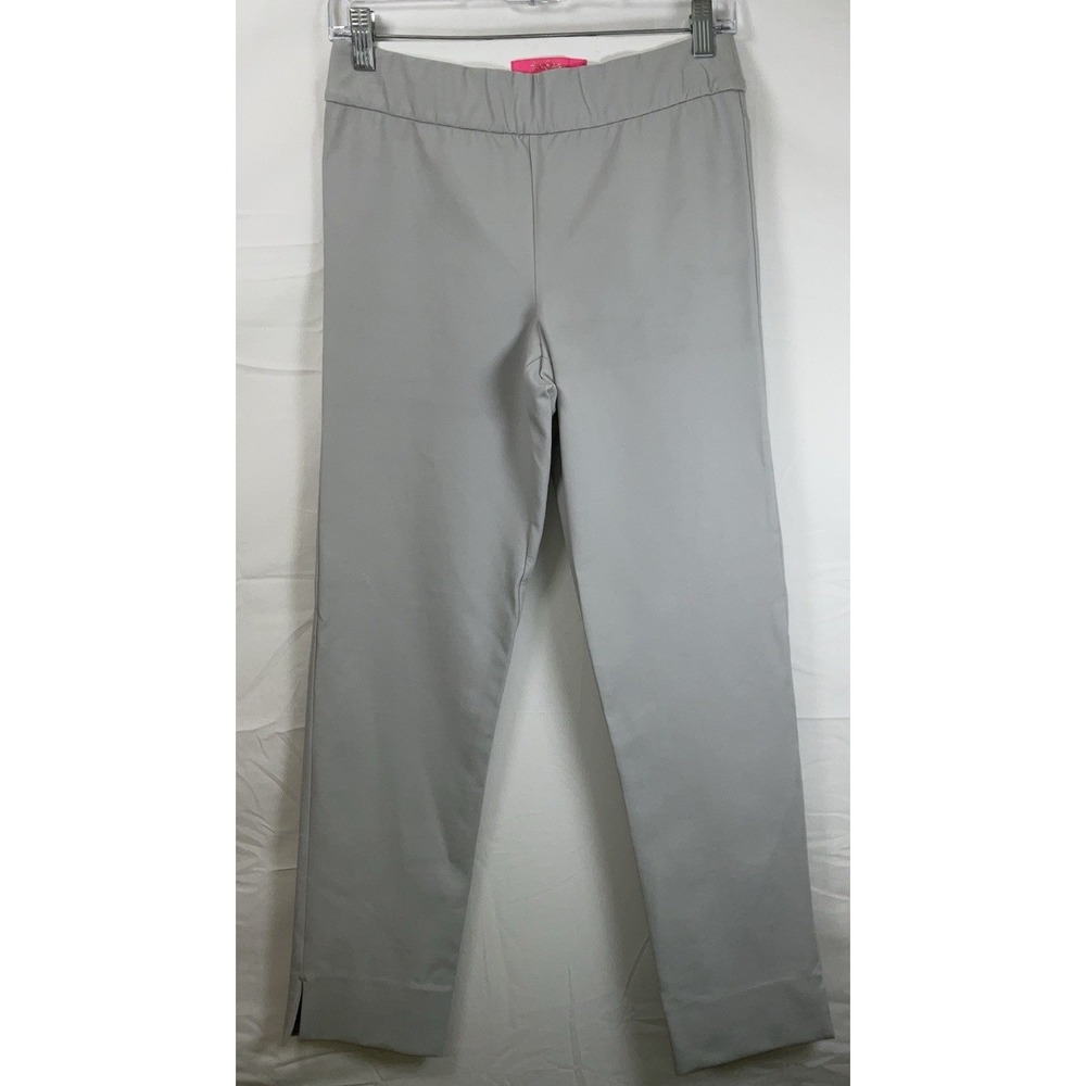 Lilly Pulitzer Merrin Bi-Stretch Elastic Waist Jeggings Pants Gray Sz 2 (26X27)